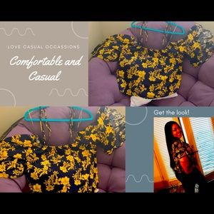 Cute Blue and Yellow Crop Top!